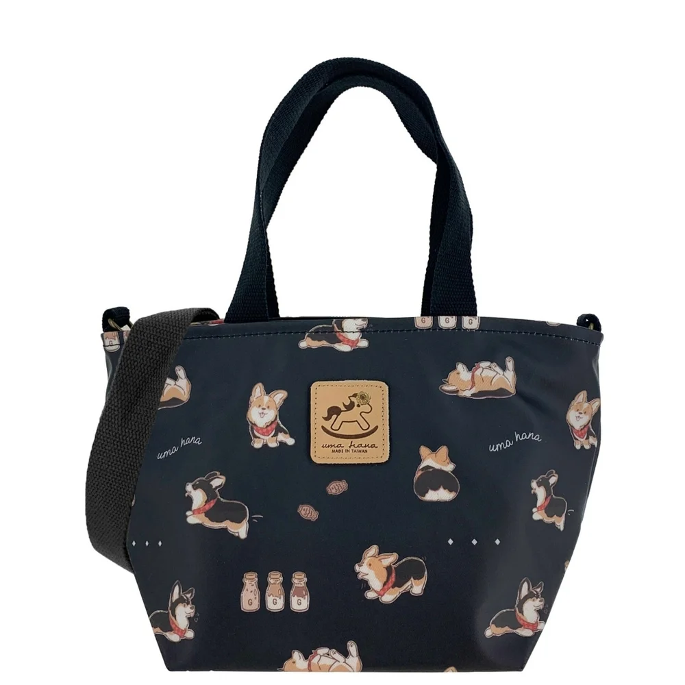 Waterproof Corgi Crossbody Convertible Handbag Mini Travel Tote W/ Strap - Picture 1 of 7